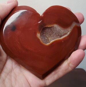 Carnelian Crystal Heart With Druzy